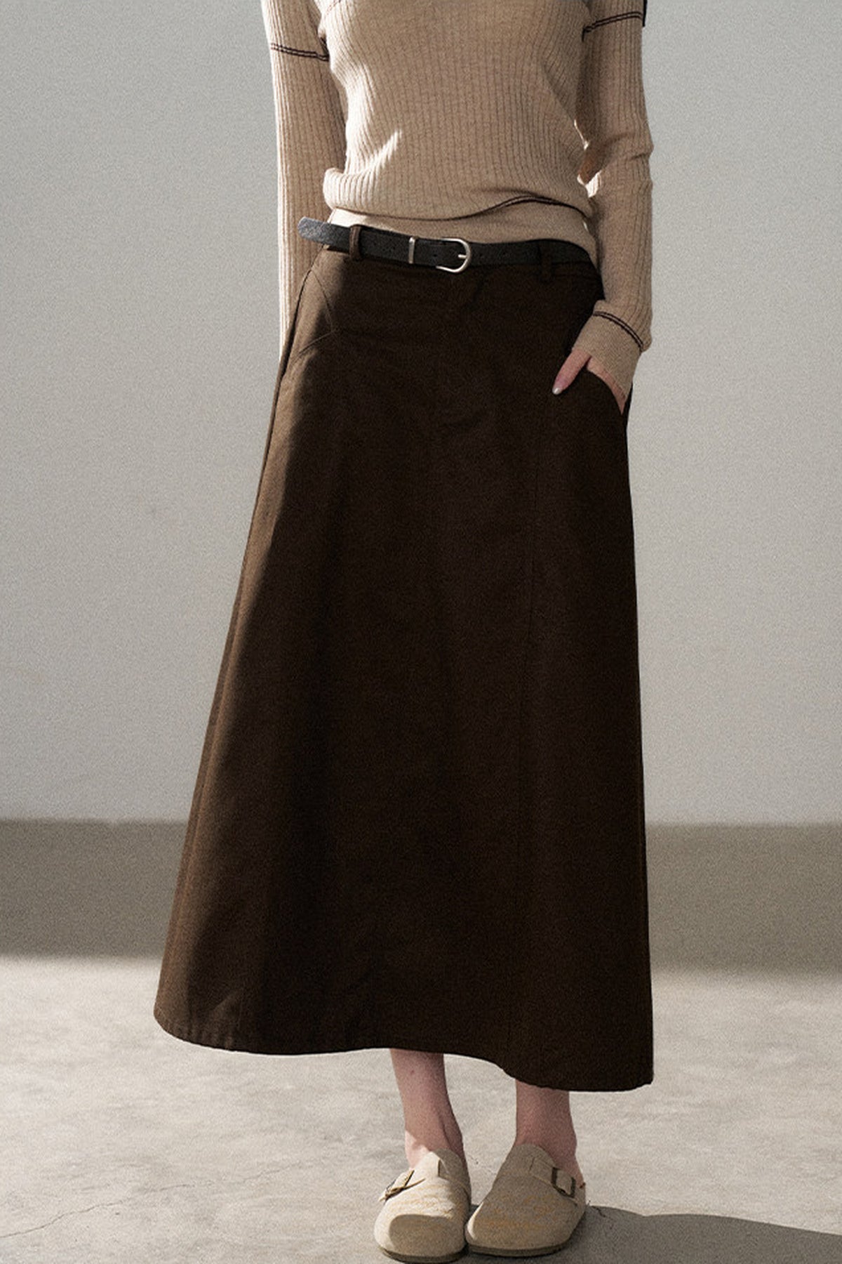 Pullover Shawl Knit Top and Skirt Set-Up