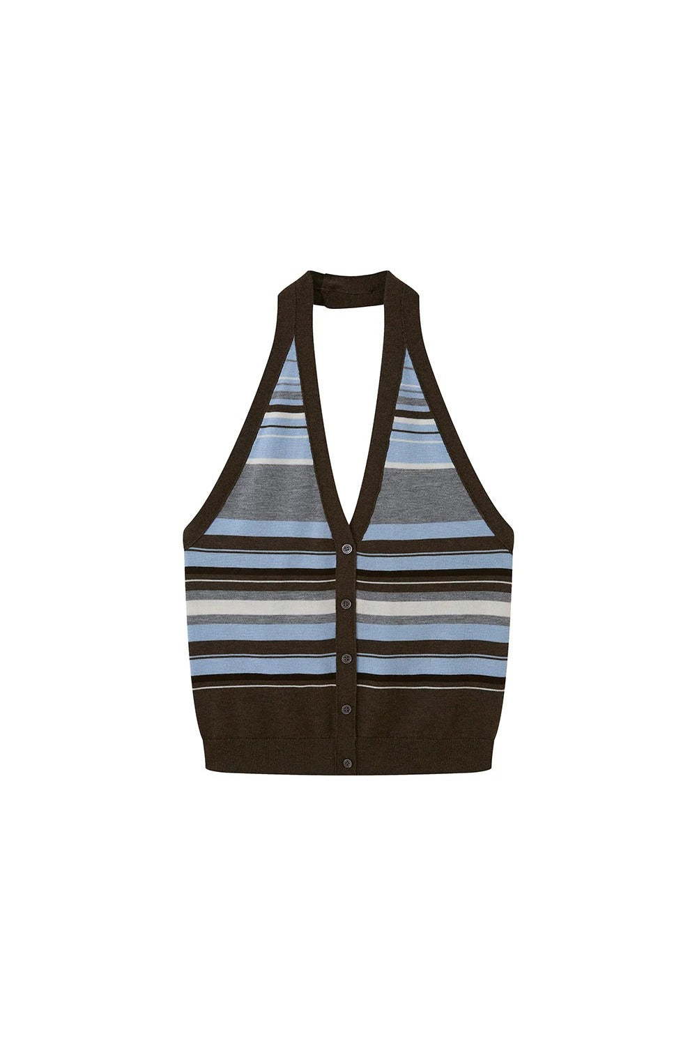 Gilet halter lavorato a maglia a righe