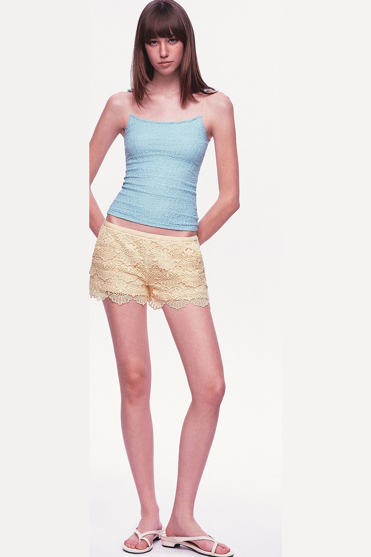 Multi-Layered Wavy Lace Shorts