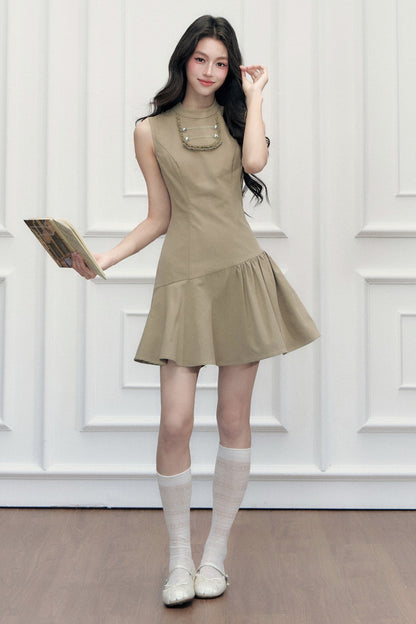 Retro Metal Double-Breasted Napoleon Jacket and Dress Set-Up