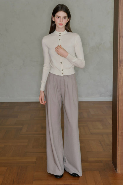 Pantaloni drappeggiati a vita alta