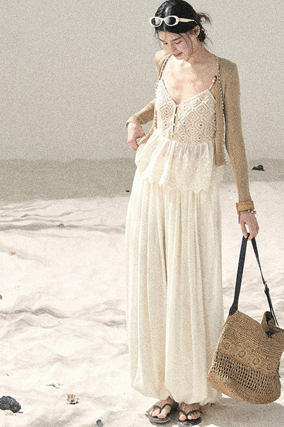 French Sun Protection Knit Cardigan Set