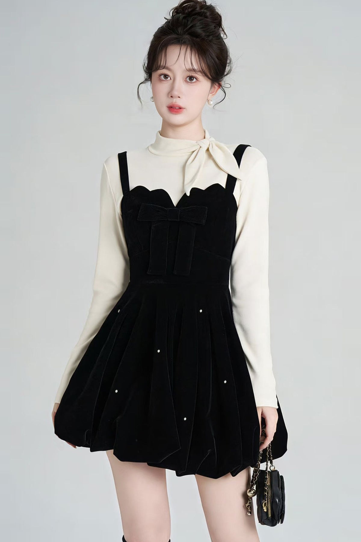 Beaded Velvet Dress and Top Set-Up