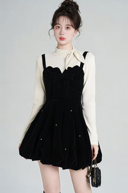 Beaded Velvet Dress and Top Set-Up