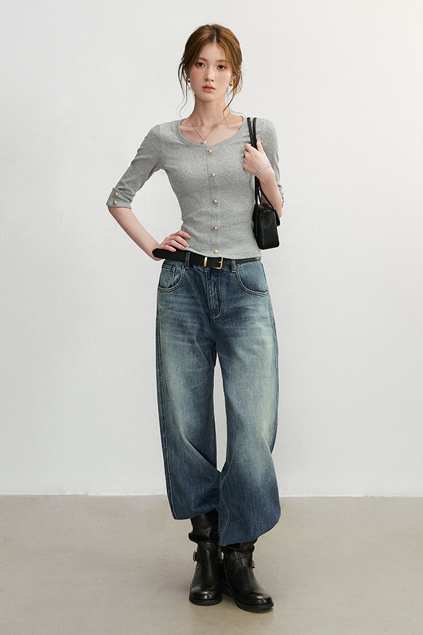 Elegant Knit V-Neck Top