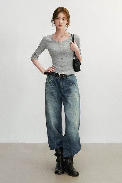 Elegant Knit V-Neck Top