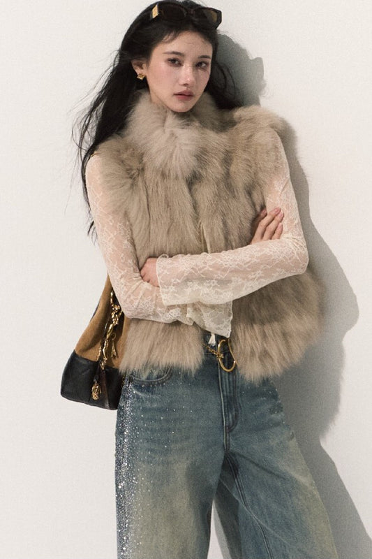 Fluffy Fox Fur Vest