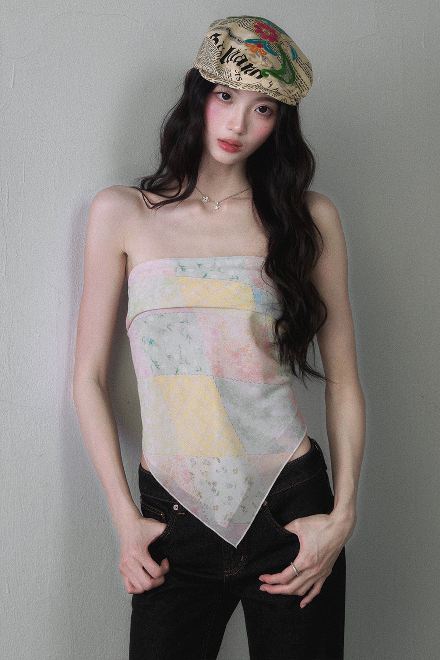 Macaron gestepptes Tube-Top
