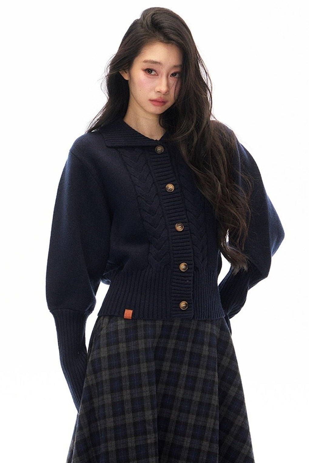 Short Knit Cardigan and Long Skirt Set-Up