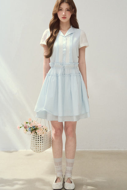 Sea Salt Blue Lyocell Shirt Dress