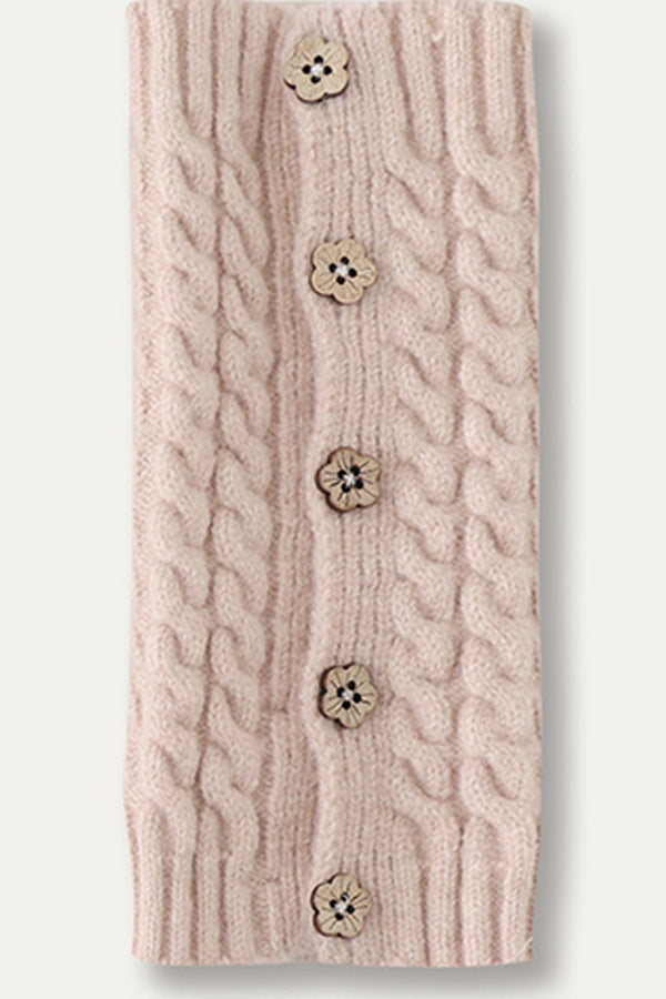 Flower Button Leg Warmers Knit