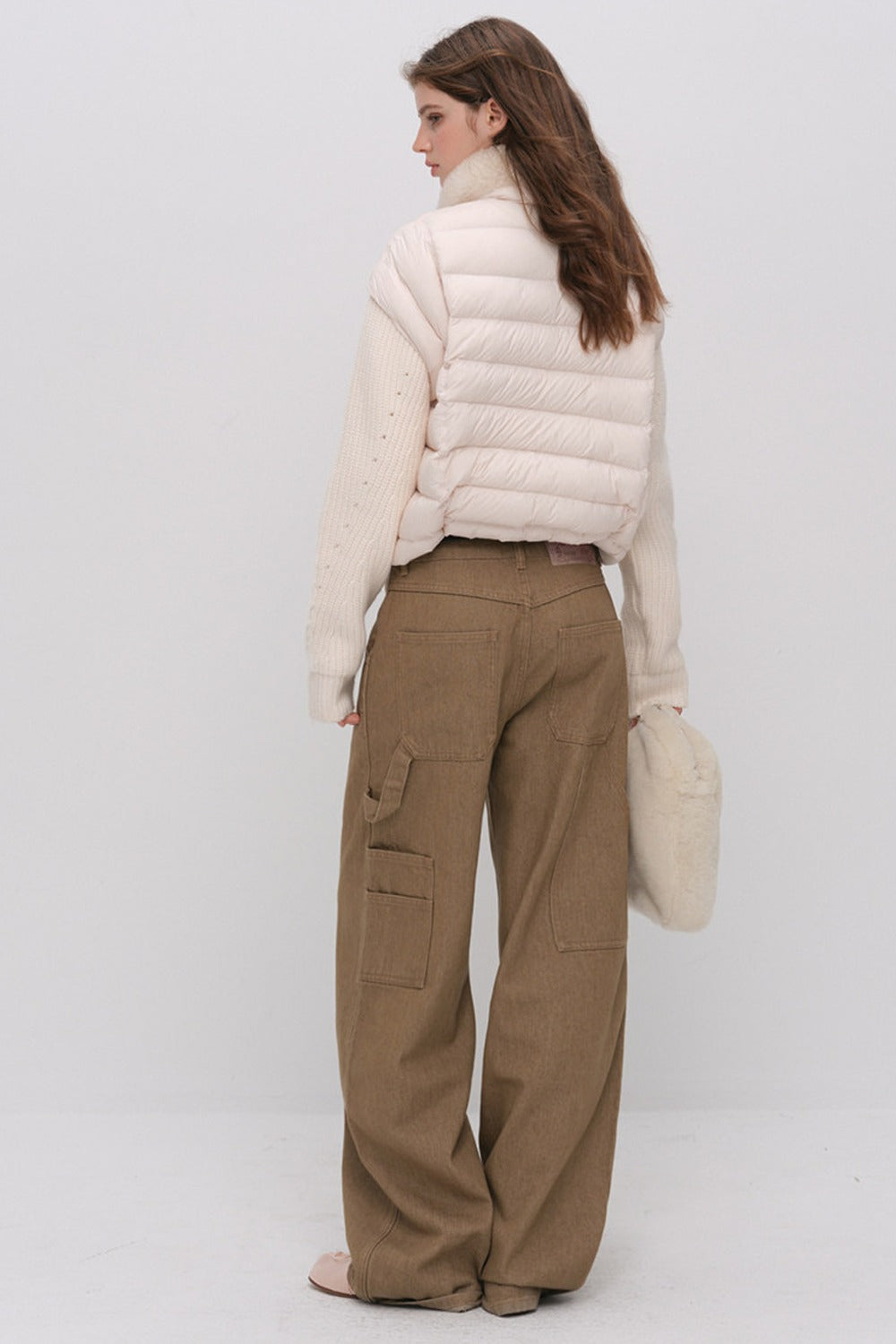 Convertible Detachable Knit Sleeve Down Vest