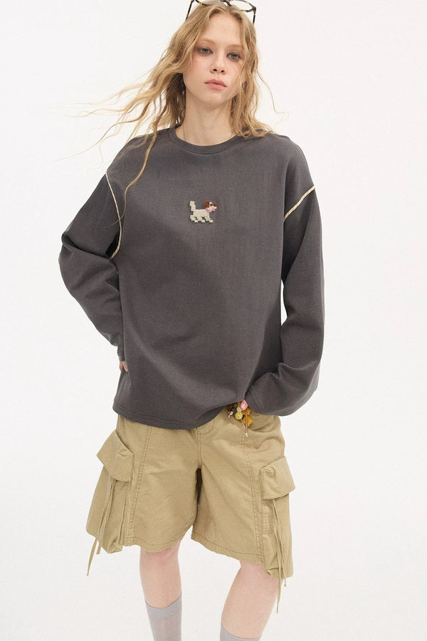Cartoon Puppy Embroidery T-Shirt