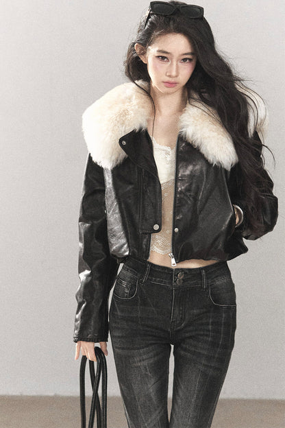 Genuine Sheepskin Lamb Fur Jacket