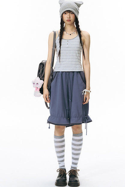 Detachable Striped Knit Camisole