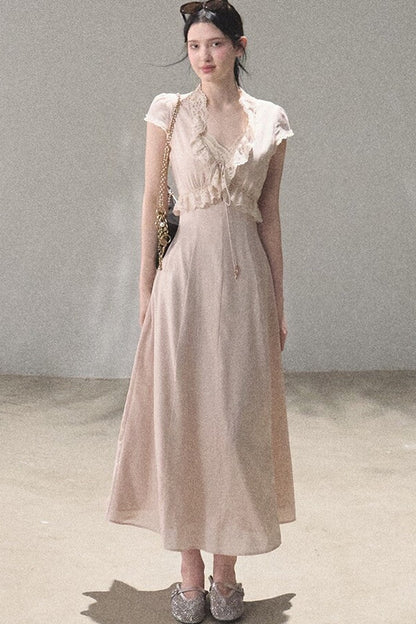 Lyocell Linen Lace Dress Set