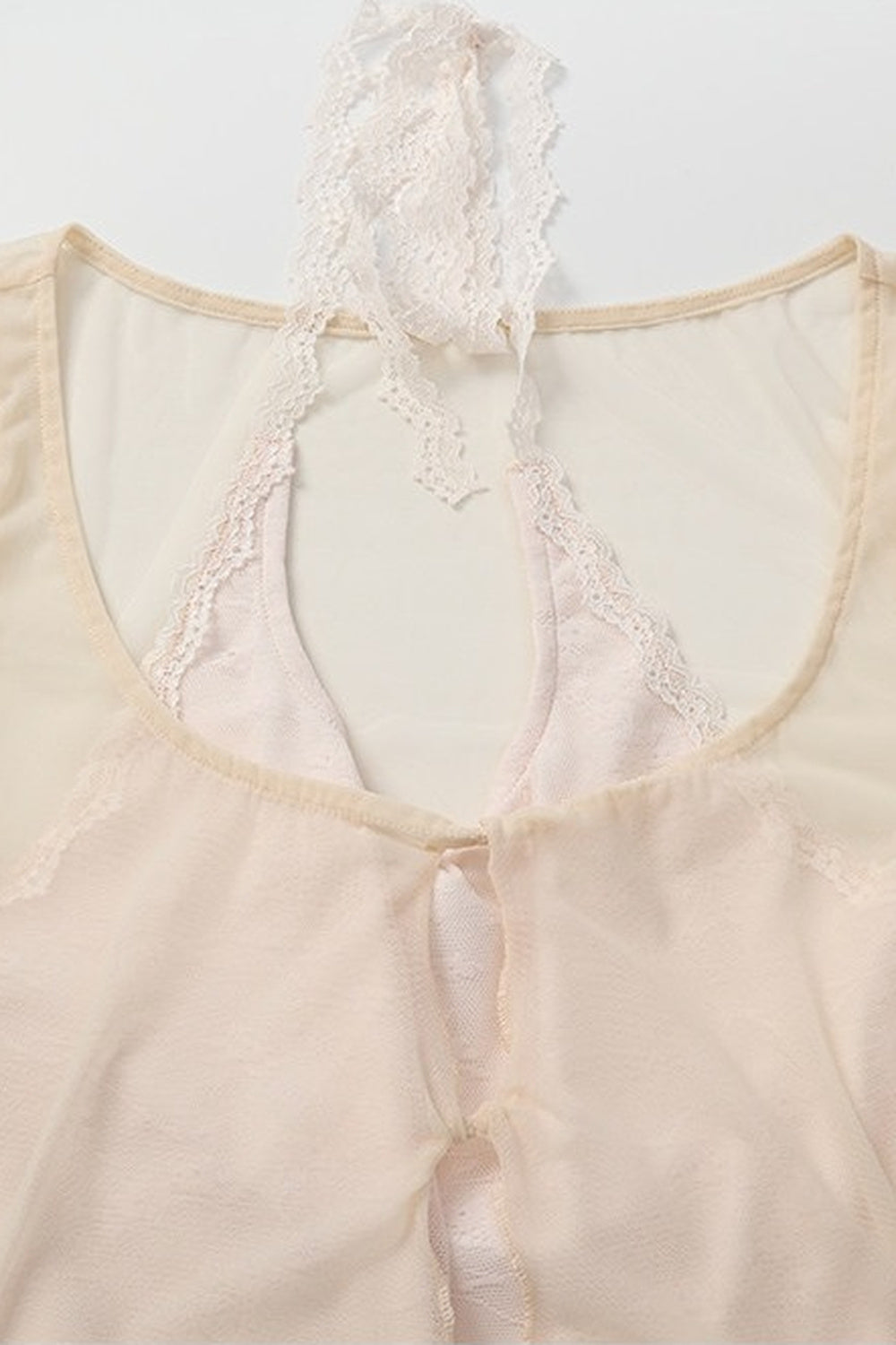 Lace Halter Layered-Look Blouse