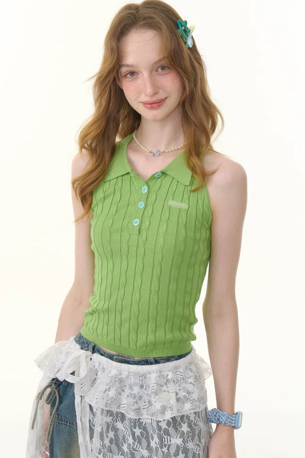 Gilet Polo in Maglia Retrò