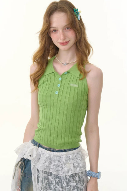 Gilet Polo in Maglia Retrò