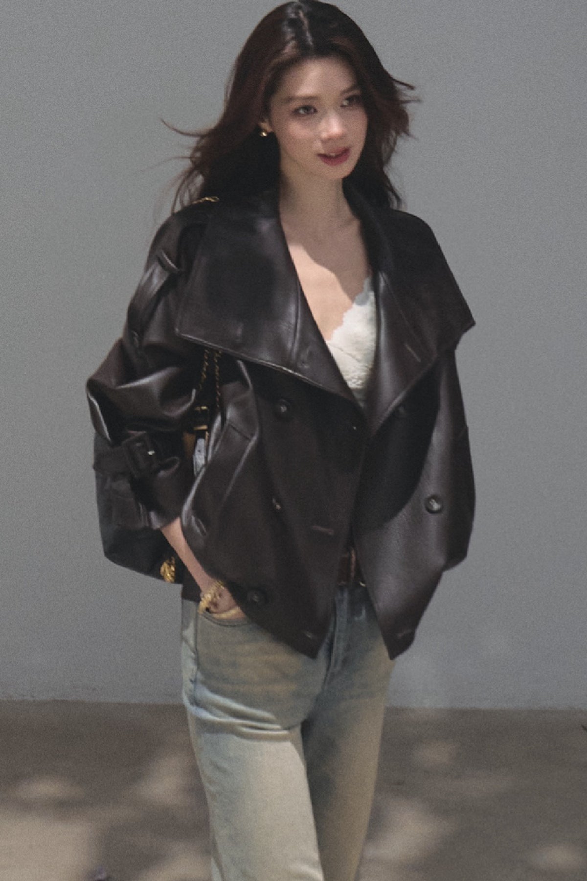 Knight-Style Oil-Waxed Leather Trench Jacket
