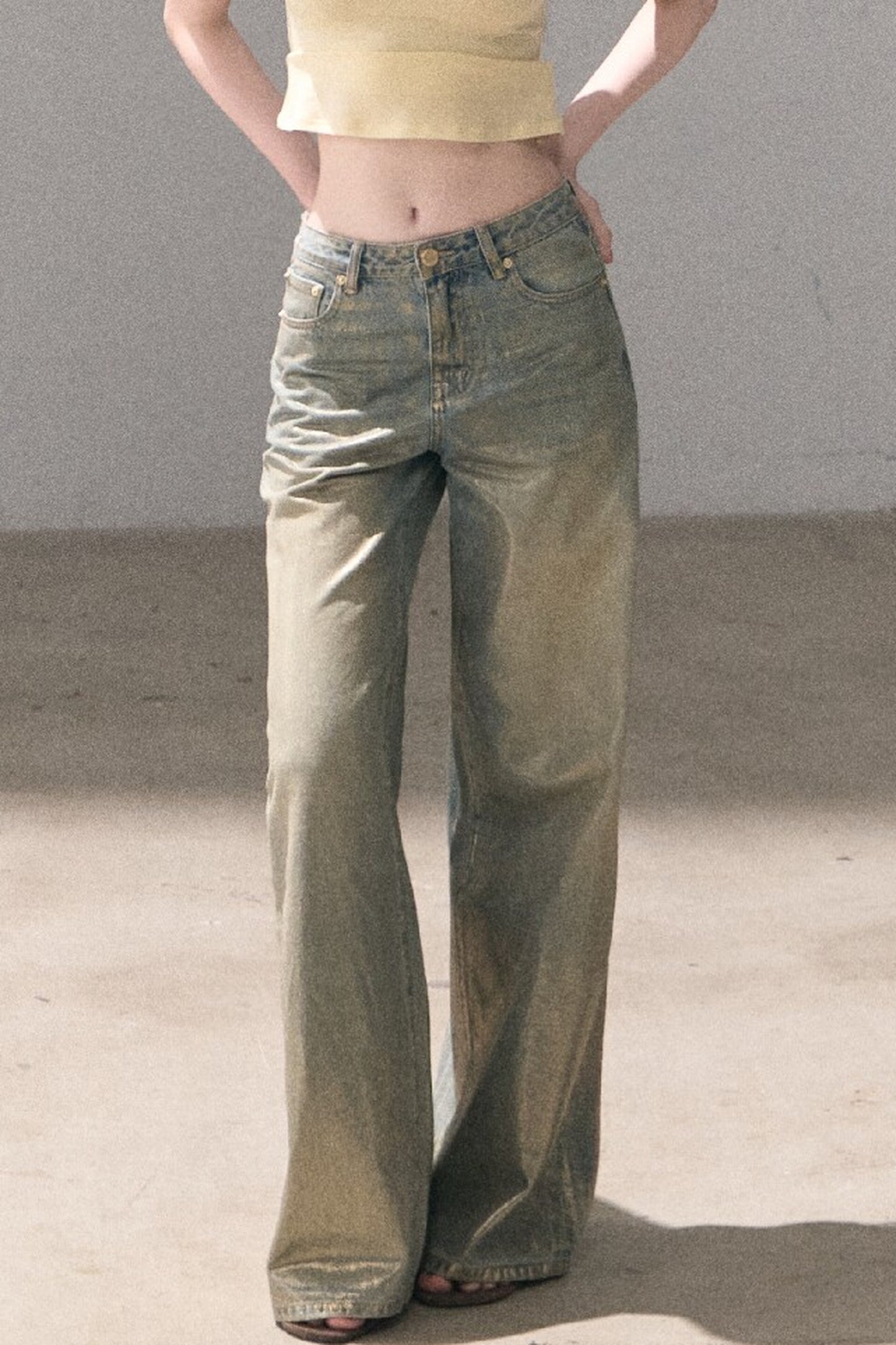 Retro Gradient Cotton Jeans