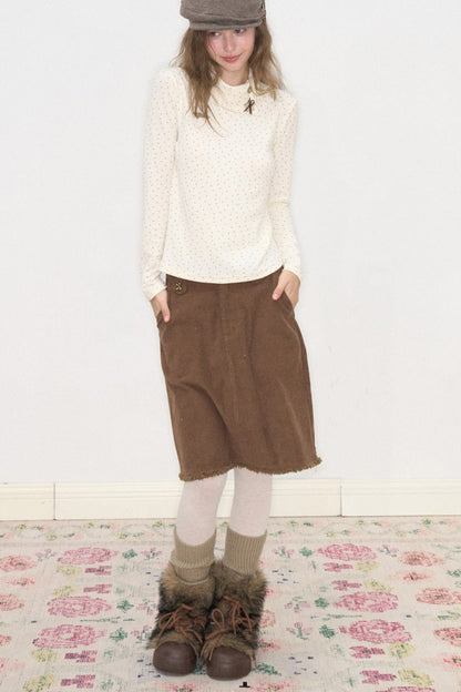 Starry Dots Asymmetrical Knit Top