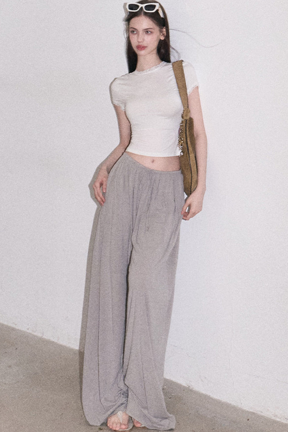 Lenzing maglia in modal con bordo in pizzo