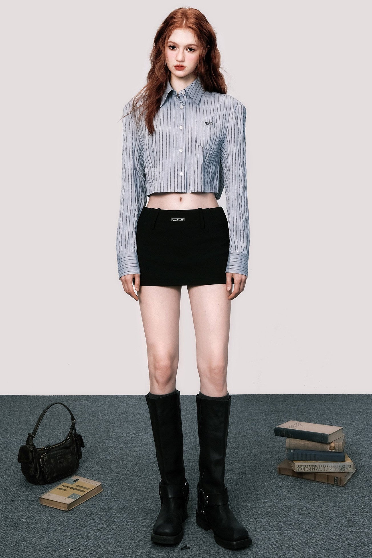 Loose Fit Striped Long-Sleeved Shirt
