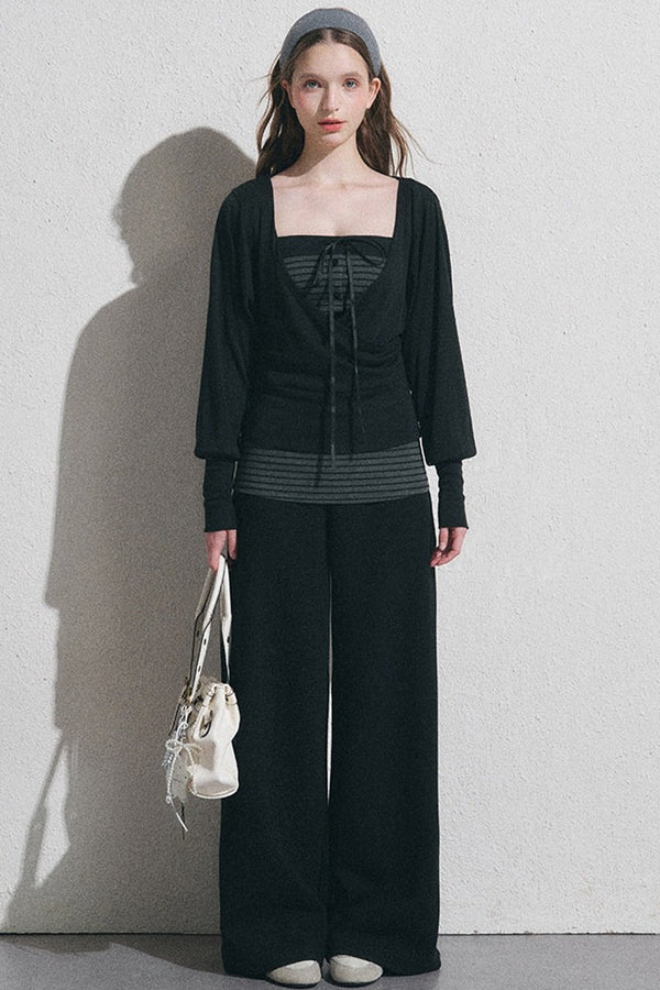 Conjunto de camisa pulóver petite con camisola