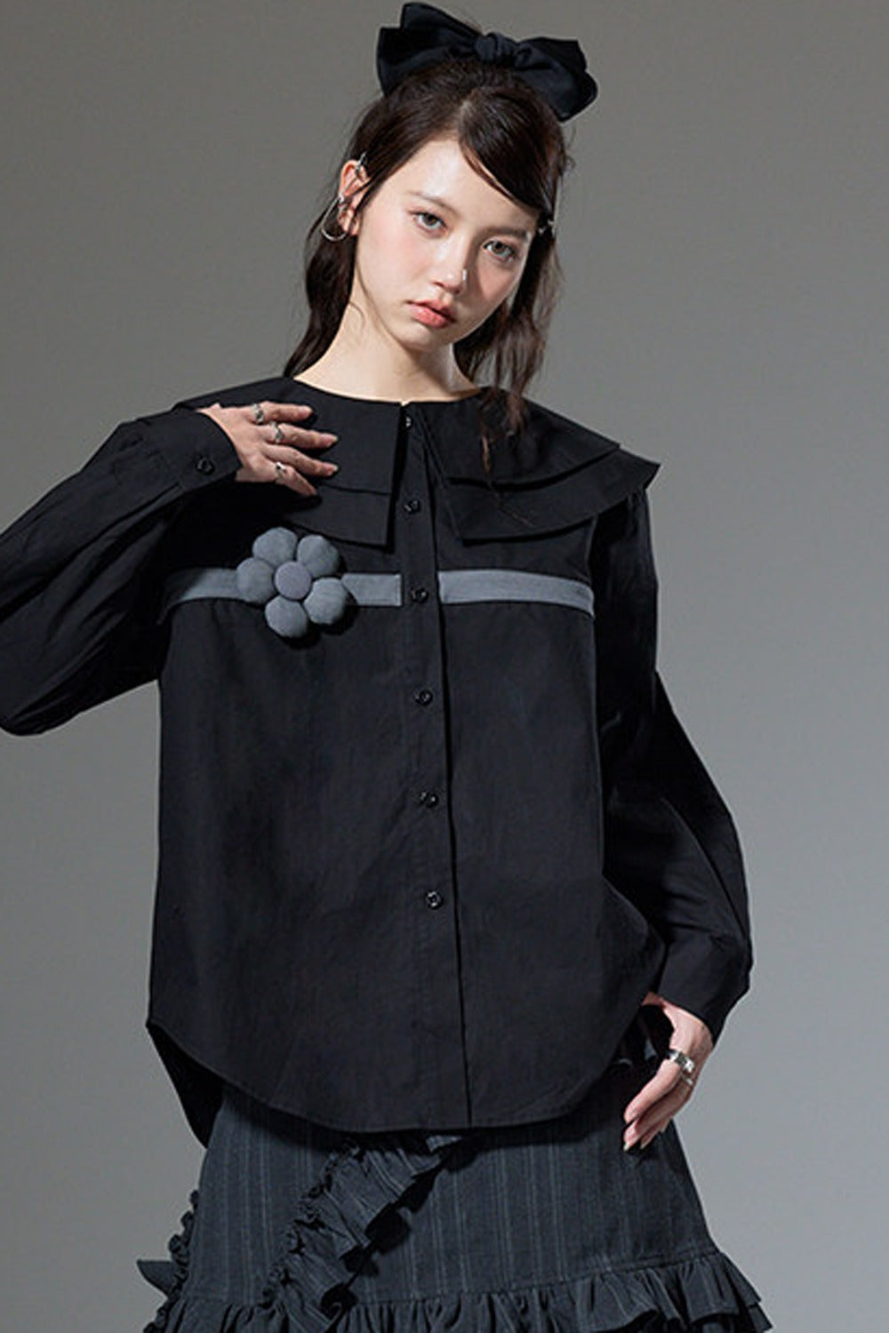 3D Floral Long Sleeve Shirt