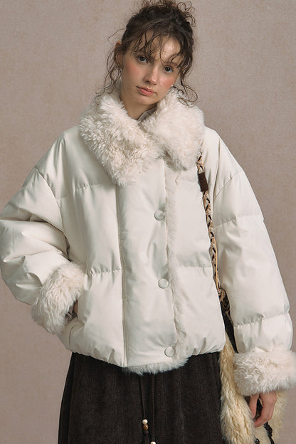 Short Fur Collar Down Jacket