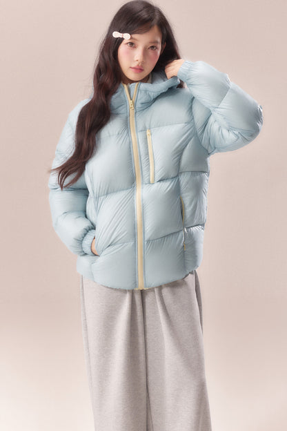 Sea Salt Milk Blue Mid-Length Down Jacket
