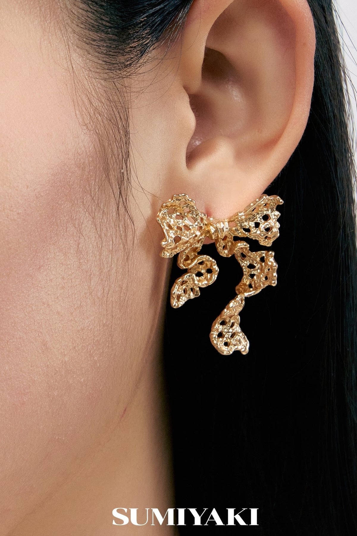 Lace Series Cut-Out Bow Earrings