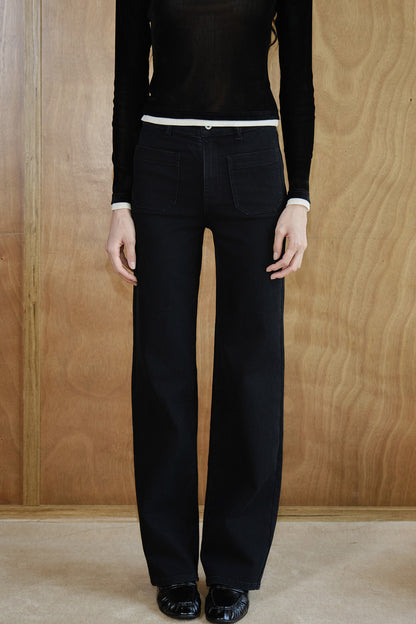 Pantaloni in cotone a vita alta