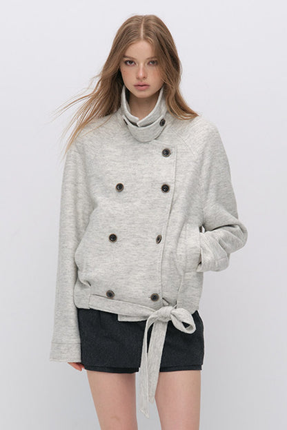 Belted Wool A-Line Skirt