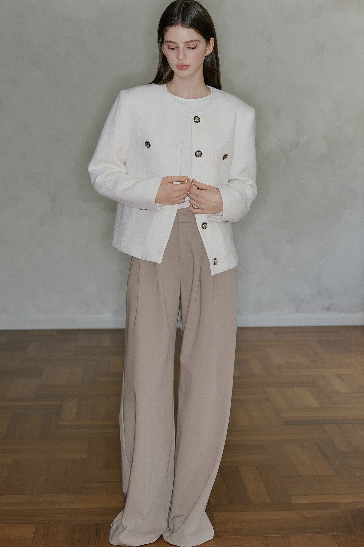 Pantaloni drappeggiati a vita alta