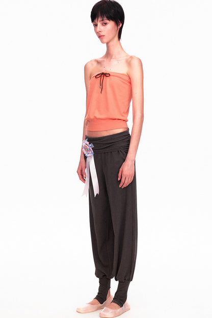 Color-Blocked Drawstring Tube Top