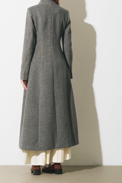 Asymmetrical Woolen Long Coat