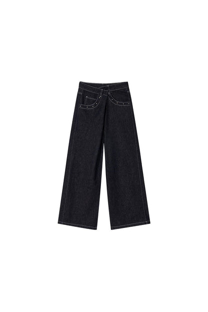 Irregular Waist Wide Leg Jeans