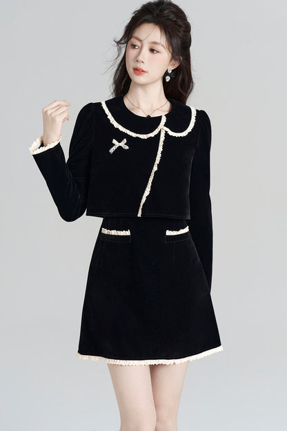 Collar Velvet Dress