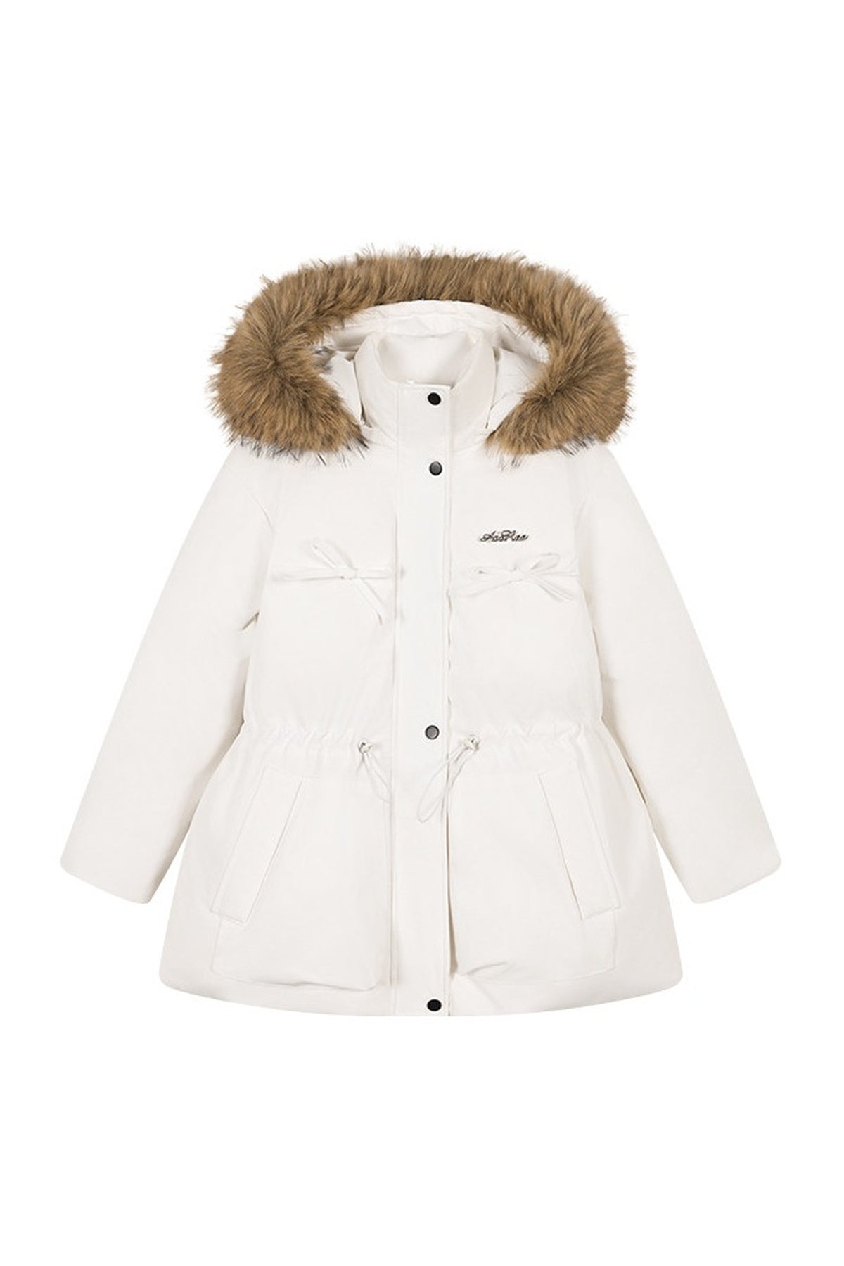 Mid-Length Fur Collar Goose Down Jacket