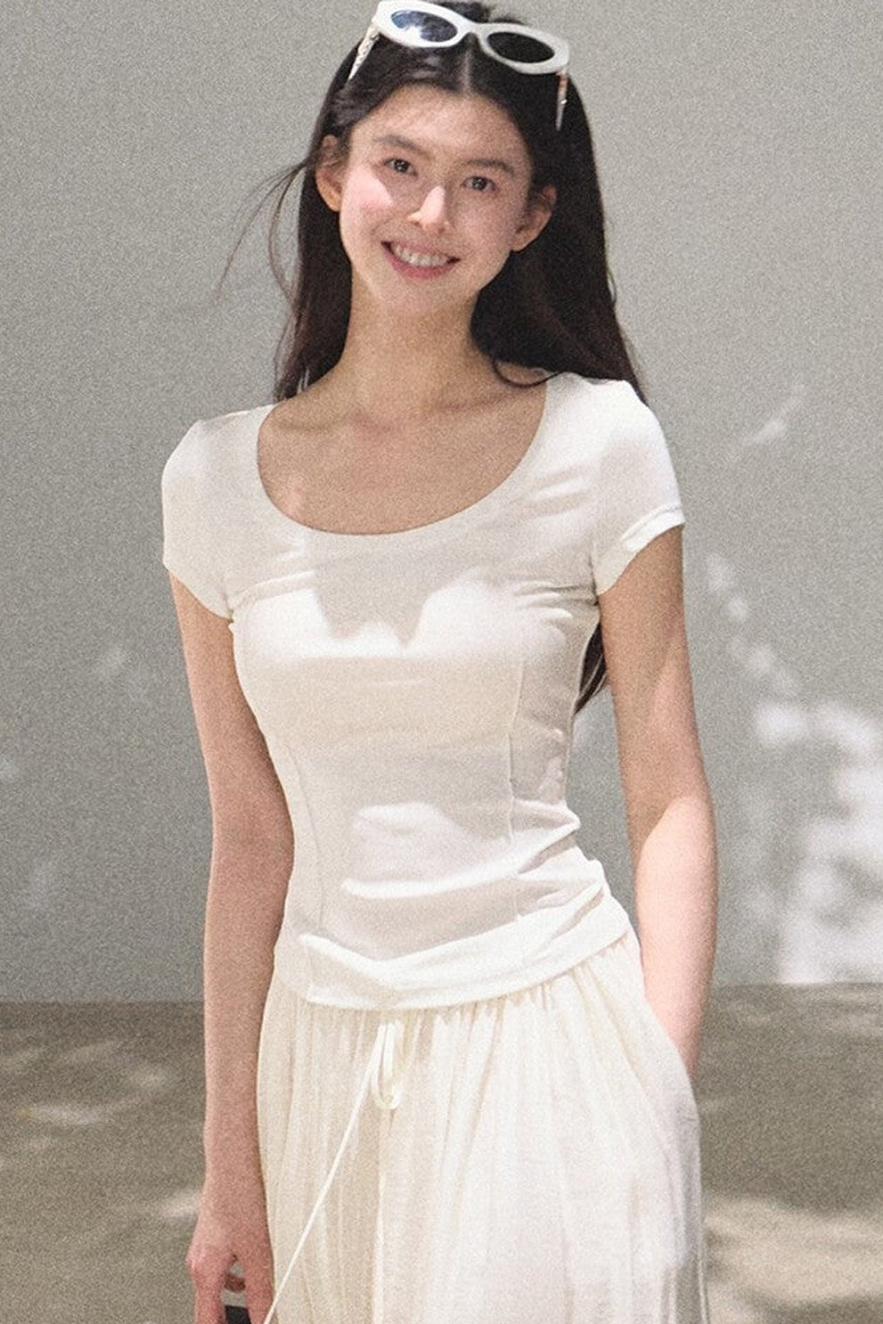 Slim-Fit U-Neck Lyocell Top