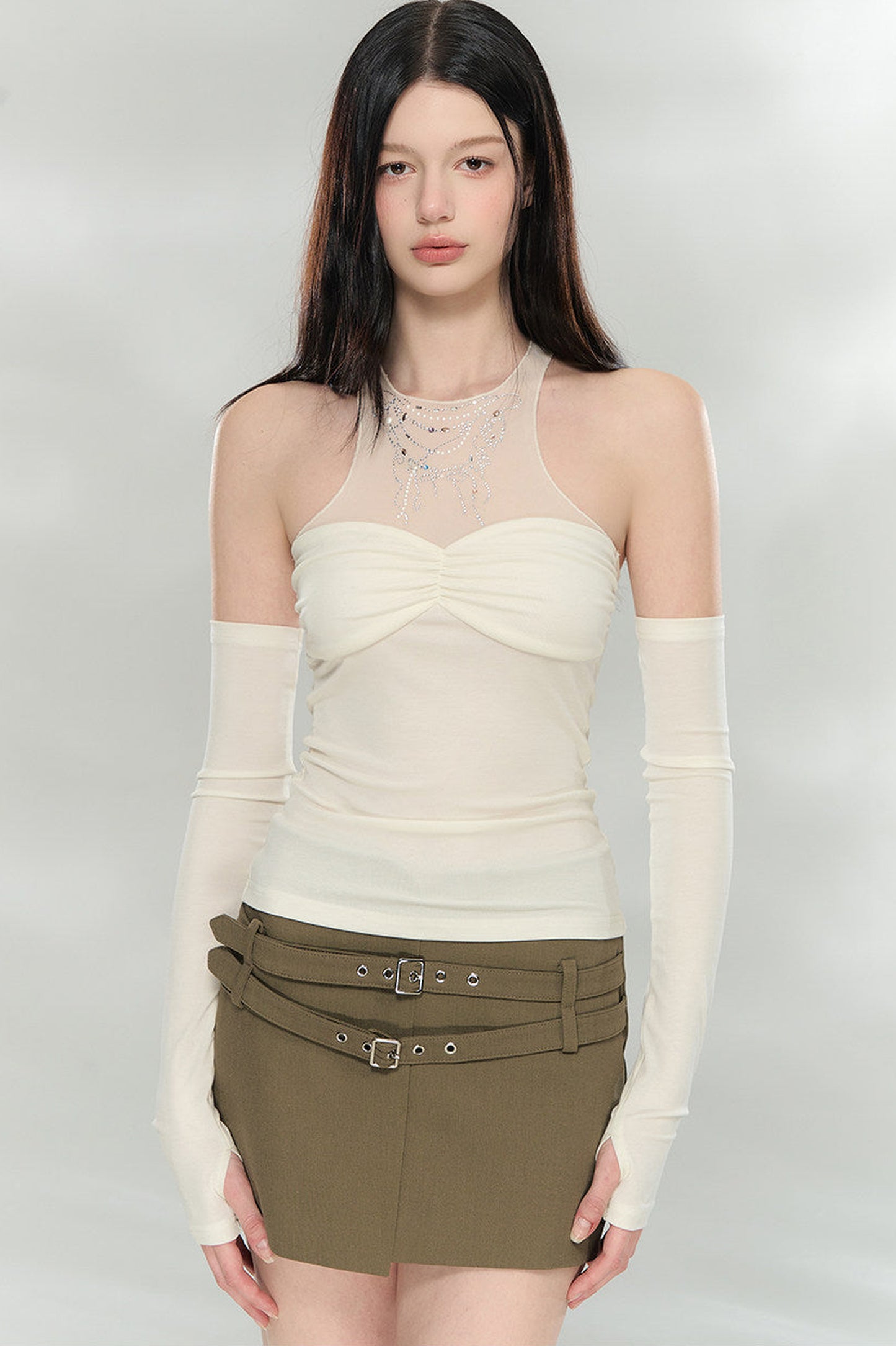 Asymmetrical Belted Skirt