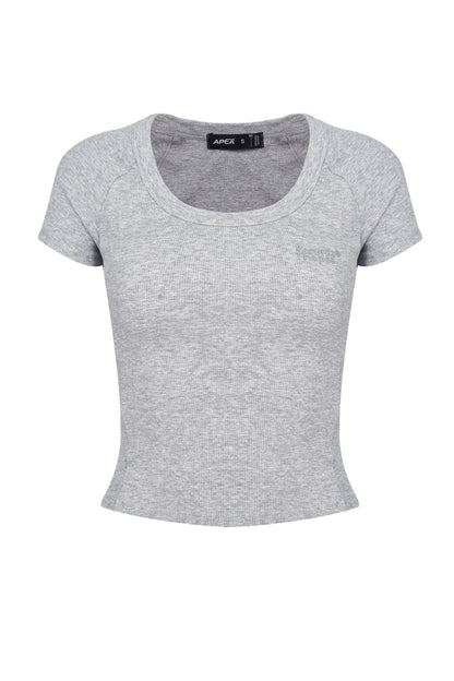 Top retrò a maniche corte raglan