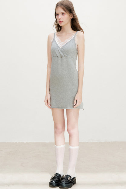 Knitted V-Neck A-Line Dress