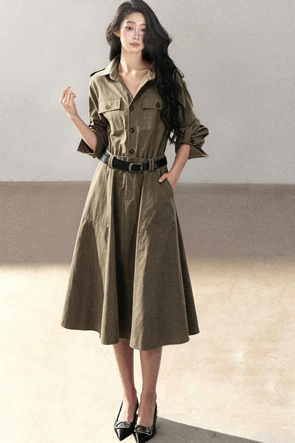 Workwear Style Shirt Dress