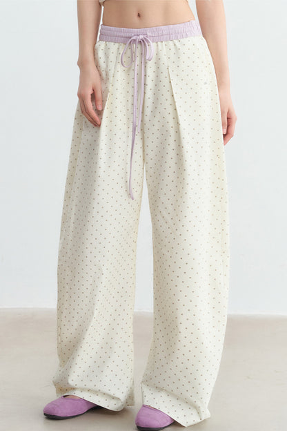 Star Print Wide Leg Pants