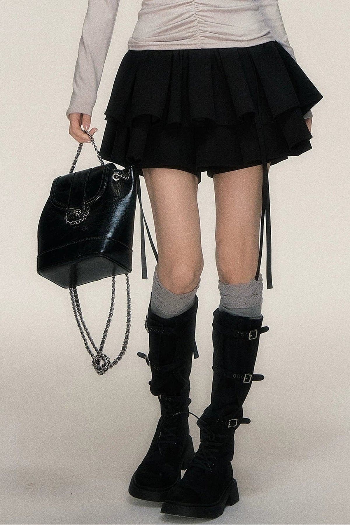 Bow Ribbon Double-Layered Cake Skirt