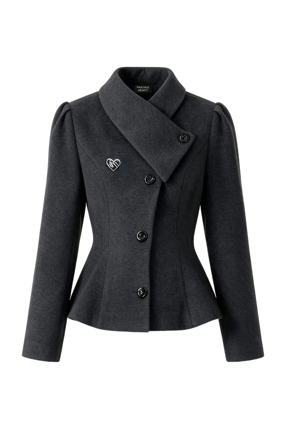 Turn-Down Collar Woolen Blazer and Hip-Hugging Long Skirt Set-Up
