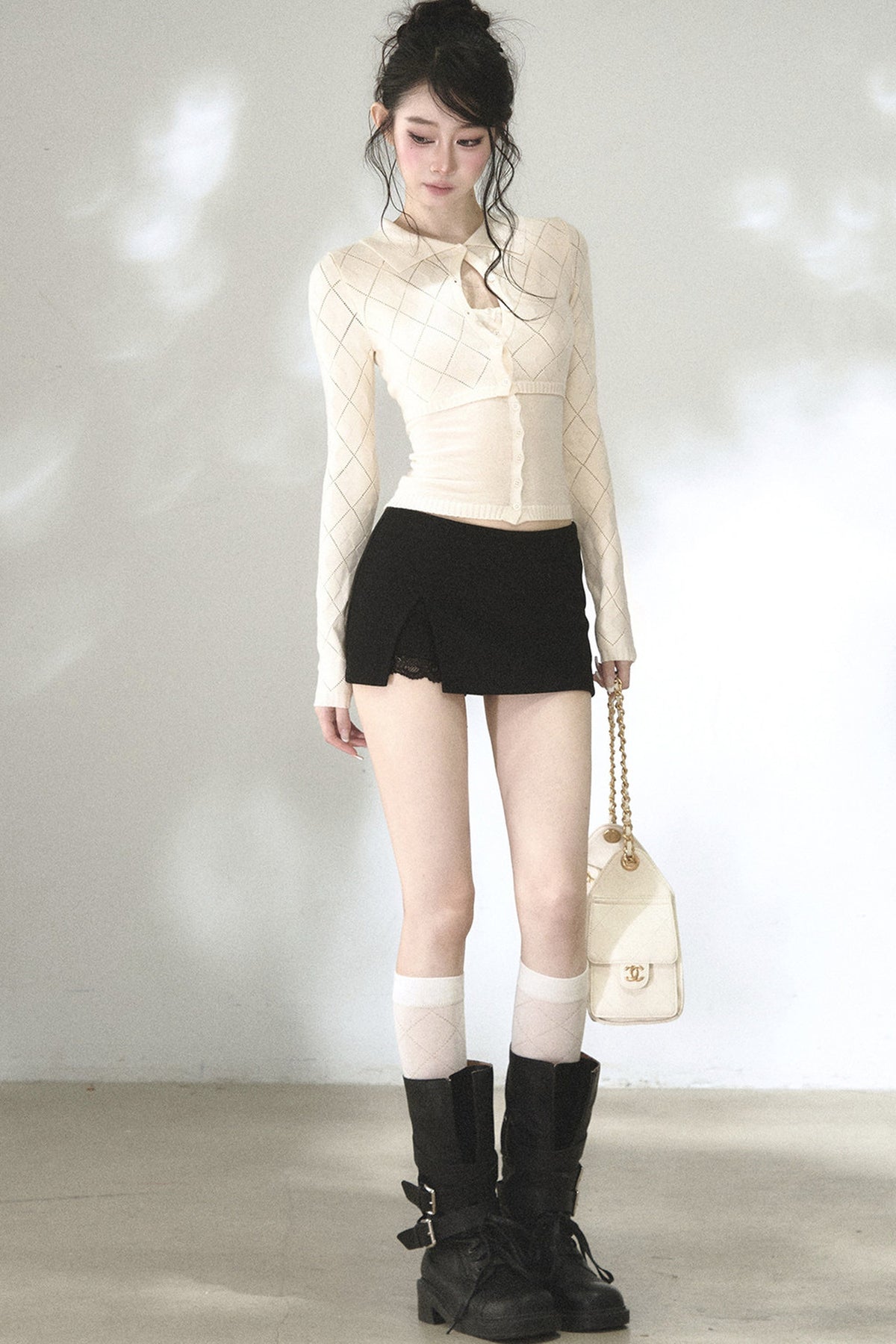 Retro Waist-Slimming Knit Cardigan